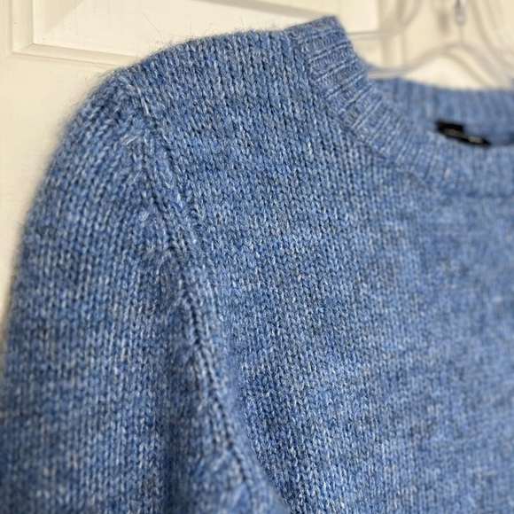 NWT Icone Simons Alpaca Wool Crewneck Sweater XS Blue Melange - Picture 4 of 13